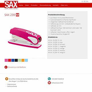Webschmiede Referenz: SAX Büromaterialien Bild 5