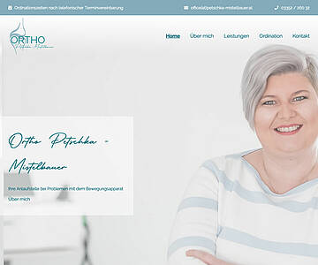 Webschmiede Referenz - Ortho Petschka-Mistelbauer - Screenshot