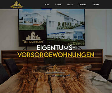 Webschmiede Referenz - S&H Immobilien - Screenshot