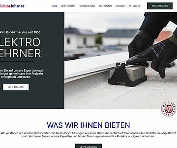 Webschmiede Referenz - Elektro Lehrner - Screenshot