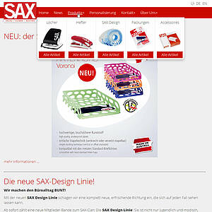 Webschmiede Referenz: SAX Büromaterialien Bild 2