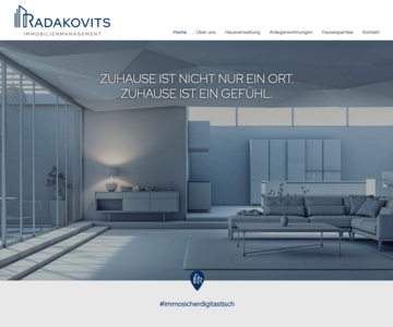 Webschmiede Referenz - Radakovits Immobilienmanagement - Screenshot