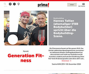 Webschmiede Referenz - Prima! Magazin - Screenshot