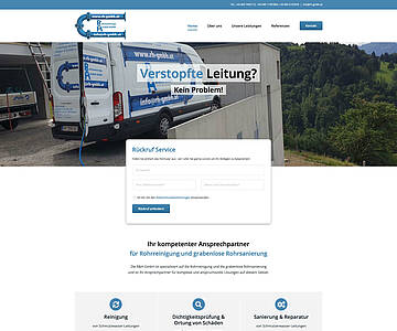 Webschmiede Referenz - Rohrsanierungs und Handels GmbH - Screenshot