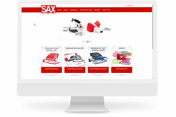 Webschmiede Referenz: SAX Büromaterialien