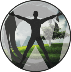 „Illustration einer Person vor einem Landschaftshintergrund, symbolisiert Kreativität und Freiheit, passend für Web-Agenturdienste.“