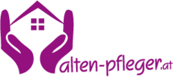 Logo von Alten-Pfleger.at mit symbolisierten Händen und Haus, dargestellt von der Webschmiede Web Agentur Oberwart, Burgenland.