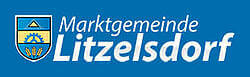 Marktgemeinde Litzelsdorf Logo auf blauem Hintergrund, entwickelt von der Webschmiede Web Agentur Oberwart.