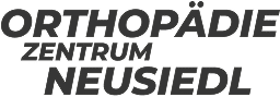 Logo des Orthopädie Zentrums Neusiedl, prominenter Text in Schwarz; Gesundheitsdienstleistungen im Fokus.