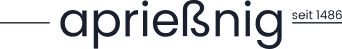 Logo von Aprießnig mit dem Schriftzug seit 1458 in elegantem Design, erstellt von der Webschmiede WordPress Agentur.