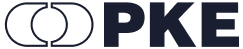 PKE-Logo, schlichtes Design; symbolisiert Technologie und Innovation; passend für die Webschmiede-Website in Oberwart.