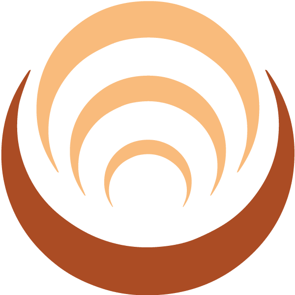 Logo von Webschmiede: Abstrakte, orangebraune Bögen symbolisieren Wachstum und Online-Entwicklung für WordPress und SEO.